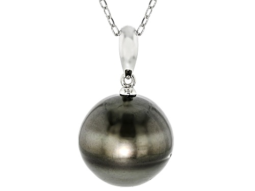 12-13mm Cultured Tahitian Pearl 14k White Gold Pendant
