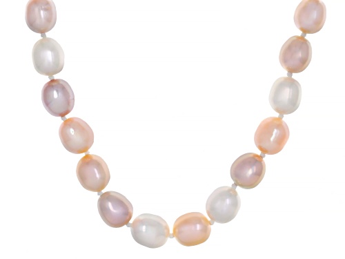 7-8mm Multi-Color Cultured Freshwater Pearl 14k Yellow Gold Necklace - Size 18