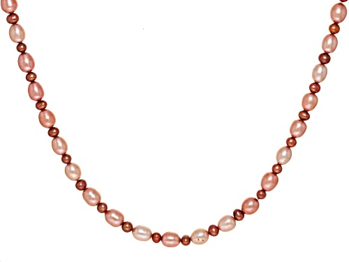 4mm & 6mm Cultured Freshwater Pearl 14k Yellow Gold Over Sterling Silver Necklace - Size 20