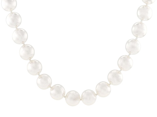Pearlfection® 14mm White South Sea Simulant Rhodium Over Sterling Silver 22 Inch Necklace - Size 22