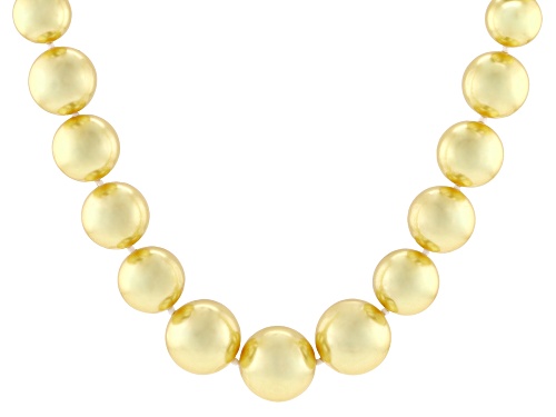 Pearlfection® 8-16mm Golden South Sea Simulant Rhodium Over Sterling Silver 24 Inch Strand - Size 24