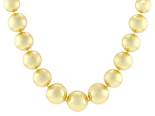 Pearlfection® 8-16mm Golden South Sea Simulant Rhodium Over Sterling Silver 28 Inch Strand - Size 28