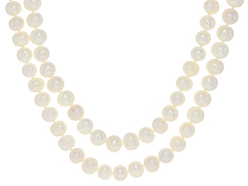 8.5mm Cultured Freshwater Pearl & Bella Luce® Rhodium Over Silver 18 & 19 Inch Multi-Strand Necklace - Size 18