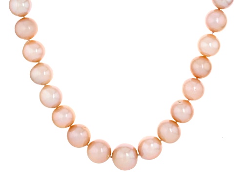 Genusis™ 11-14mm Peach Cultured Freshwater Pearl 18k Rose Gold Over Silver 20 Inch Strand Necklace - Size 20