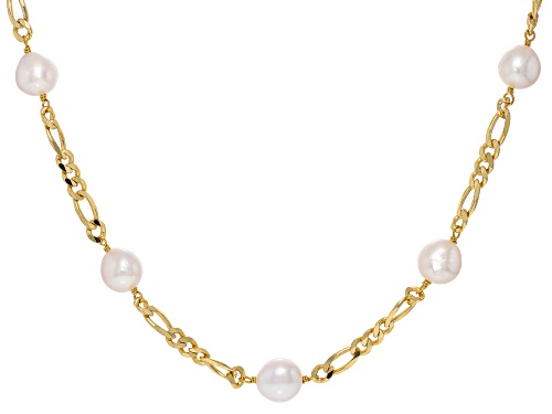 Genusis™ 8.5mm White Cultured Freshwater Pearl 18k Yellow Gold Over Sterling Silver 20 Inch Necklace - Size 20