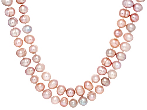 8mm Multi-Color Cultured Freshwater Pearl 64 Inch Endless Strand Necklace - Size 64