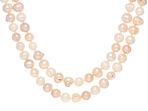 8m Multi-Color Cultured Freshwater Pearl 64 Inch Endless Strand Necklace - Size 64