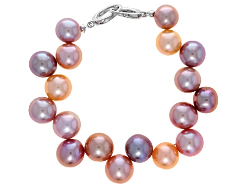 Genusis™ 9-11mm Multi-Color Cultured Freshwater Pearl Rhodium Over Sterling Silver Bracelet