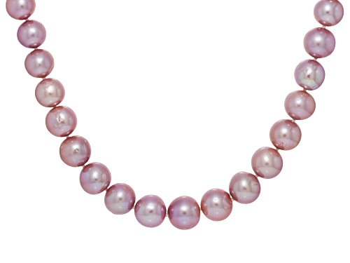 Genusis™ 10-12mm Lavender Cultured Freshwater Pearl Rhodium Over Sterling Silver 20 Inch Strand - Size 20
