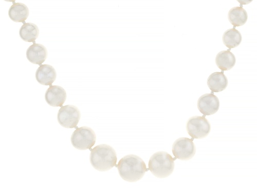 6-11mm White Cultured Freshwater Pearl 14k Yellow Gold 18 Inch Strand Necklace - Size 18