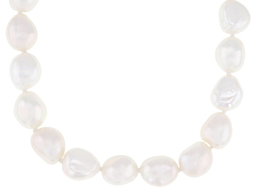 8.5mm White Cultured Freshwater Pearl Sterling Silver 18 Inch Strand Necklace - Size 18