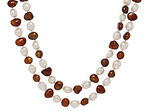 8-10mm Multi-Color Cultured Freshwater Pearl 64 Inch Endless Strand Necklace - Size 64