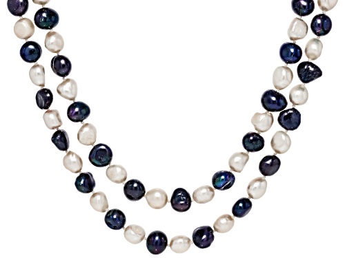 Multi-Color Cultured Freshwater Pearl 64 Inch Endless Strand Necklace - Size 64