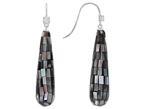 Tahitian Mother-Of-Pearl With Bella Luce® Rhodium Over Sterling Silver Earrings