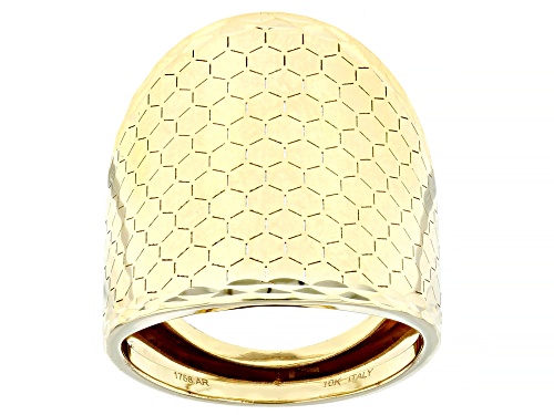 Photo of 10K Yellow Gold Dome Honeycomb Ring - Size 7