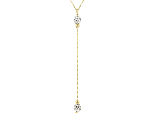 Photo of 10K Yellow Gold Pave Glass Bead Station Y-Necklace - Size 18