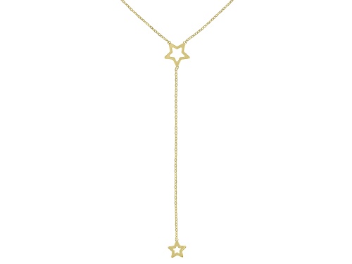 10K Yellow Gold Diamond-Cut Star Y-Necklace - Size 18