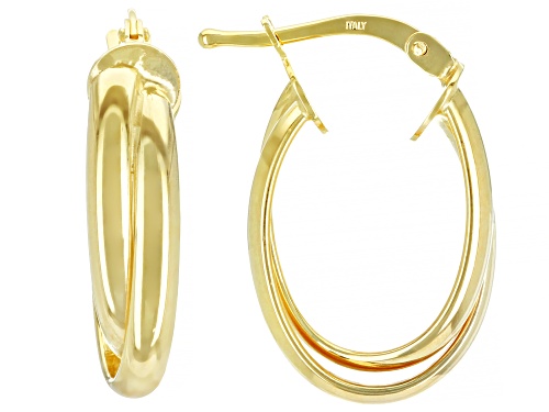 Photo of 10K Yellow Gold Double Oval Tube Hoop Earrings
