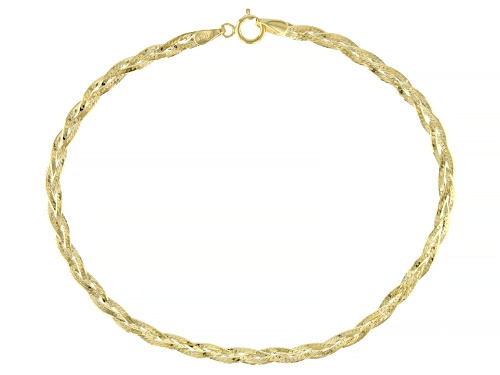 Photo of 10K Yellow Gold 2.6MM Hammered Braided Curb Link Bracelet - Size 7.25