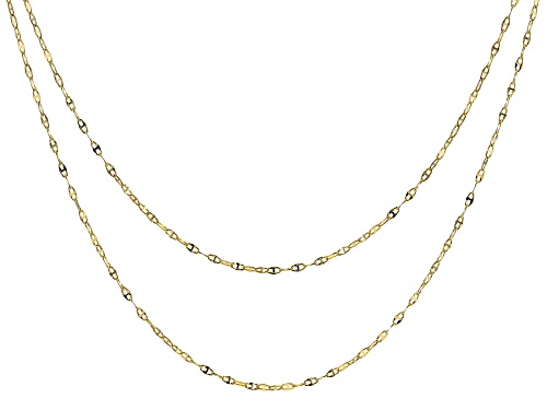Photo of 10K Yellow Gold Set of 2 1.6MM Puffed Mariner Chains