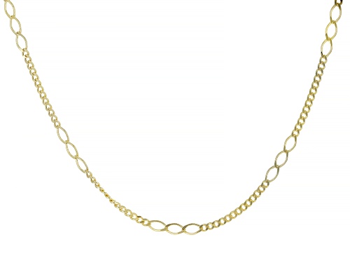 Photo of 14K Yellow Gold Curb and Oval Station Link Fashion Chain - Size 20