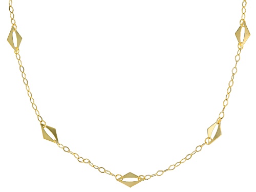 Photo of 10K Yellow Gold Diamond Shape Station Necklace - Size 26