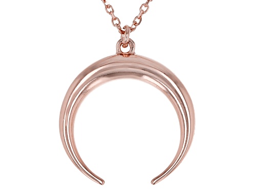Photo of 14K Rose Gold Diamond-Cut Crescent Horn Necklace - Size 18