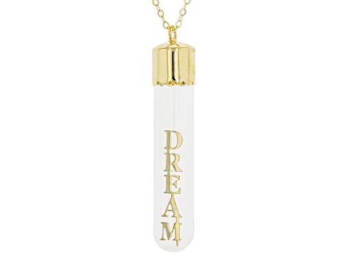Photo of 10K Yellow Gold "Dream" Message Pendant with Chain