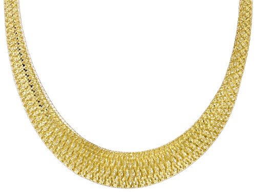 Photo of 10K Yellow Gold Graduated Woven Omega Necklace - Size 18