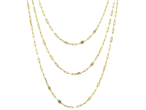 Photo of 10K Yellow Gold Multi-Row Mirror Necklace - Size 17