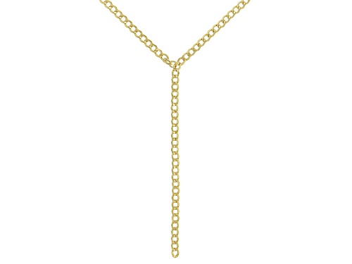 Photo of 10K Yellow Gold 3.2MM Hollow 18-Inch Curb Y-Necklace - Size 18