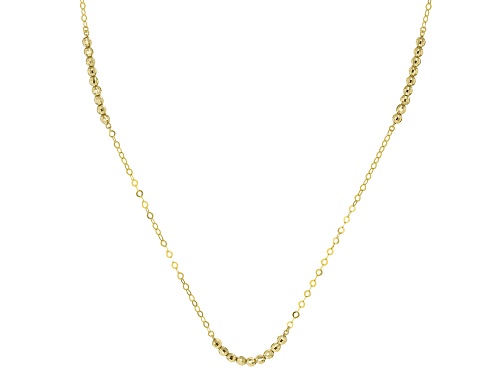 Photo of 10K Yellow Gold Diamond-Cut Beaded Station 36 Inch Necklace - Size 36