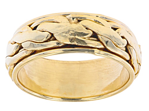 10K Yellow Gold Rope Link Design Spinner Band Ring - Size 7