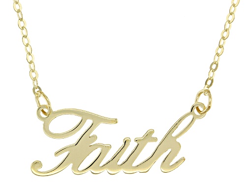 Photo of 10K Yellow Gold Faith Script 18 Inch Necklace - Size 18