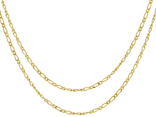 Photo of 10k Yellow Gold Set of Two Figaro Link 18 & 20 Inch Chains
