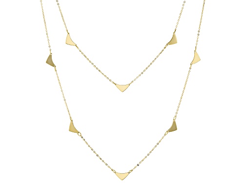 Photo of 10K Yellow Gold 2 Row Pyramid Station Necklace - Size 18