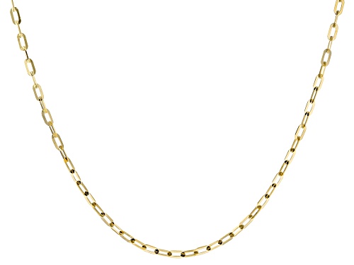 Photo of 10K Yellow Gold 1.3MM Diamond-Cut Paperclip Link Chain - Size 20