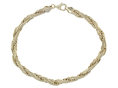10k Yellow Gold Elongated Polished Rope 8 Inch Bracelet - Size 8