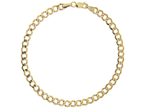 Photo of 10k Yellow Gold 4.5mm Hammered Curb Link Bracelet - Size 7.5