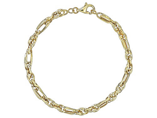 10K Yellow Gold Mixed Oval Link Bracelet - Size 8