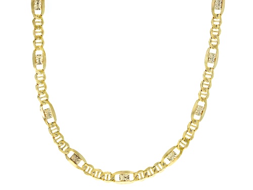 10K Yellow Gold Mariner Station 20 Inch Necklace - Size 20