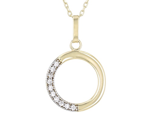 10k Yellow Gold Circle 17 Inch Necklace with Bella Luce® - Size 17