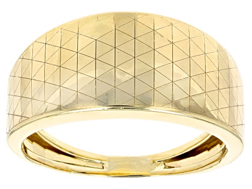 10k Yellow Gold Triangle Pattern Band Ring - Size 7
