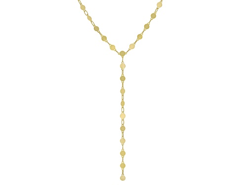 10k Yellow Gold Disc Drop Y 18 Inch Necklace - Size 18