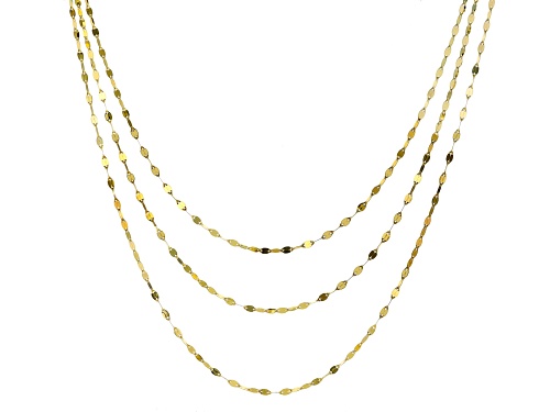 10k Yellow Gold Three-Strand 18 Inch Necklace - Size 18