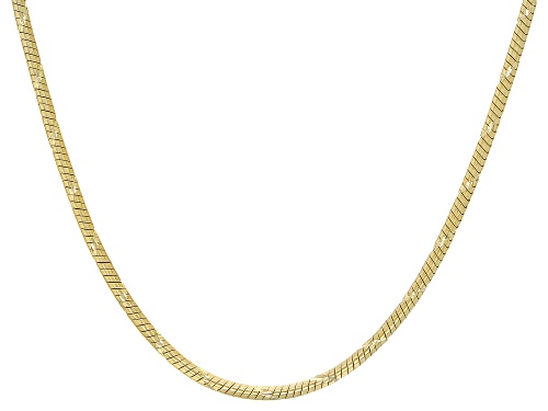 10k Yellow Gold Spiral Diamond-Cut Snake 18 Inch Chain - Size 18