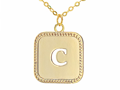 Photo of 10k Yellow Gold Cut-Out Initial C 18 Inch Necklace - Size 18