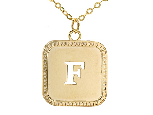 Photo of 10k Yellow Gold Cut-Out Initial F 18 Inch Necklace - Size 18