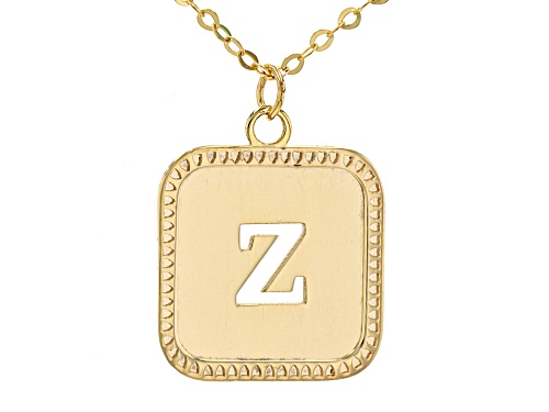 10k Yellow Gold Cut-Out Initial Z 18 Inch Necklace - Size 18