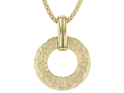 Photo of Splendido Oro™ 14k Yellow Gold Hammered Circle 18 Inch Necklace - Size 18